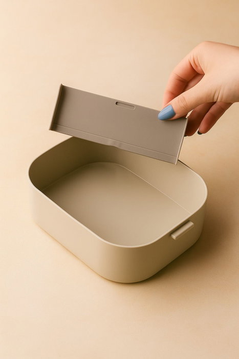 Hermia Caja de Almacenamiento Aislada al Vacío BU0022, 650 ml, Crema